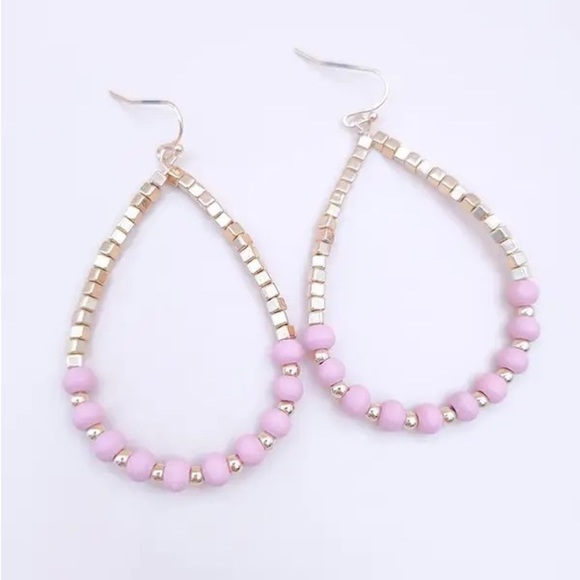 Beaded Fashion Earrings | Available in Pink, Gray or Mint - Picture 3 of 6